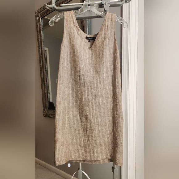 Theory Linen Shift Dress, Brown, size 2 - Picture 4 of 9